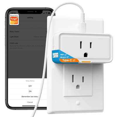 سوکت تویا پلگ مانیتور برق APP صدا با الکسا کار می کند گوگل خانه هوشمند نوع c WiFi RF433