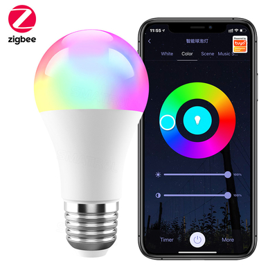 تویا زیگبی 10 وات لامپ هوشمند E27 RGB لامپ ال ای دی Dimmable Timing Smart Life APP کنترل صوتی برای گوگل خانه الکسا