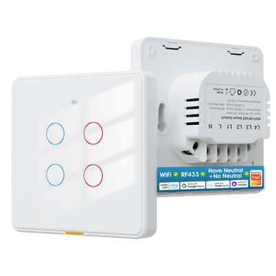 قیمت خوب Tuya WiFi Switch RF433 کنترل زمان بندی برنامه صوتی الکسا، Google Home Smart Home بدون سیم خنثی WiFi EU Wall Switch آنلاین