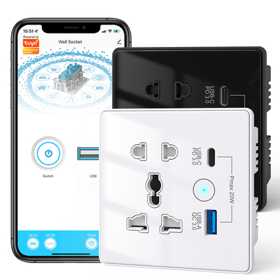 قیمت خوب Wifi Wall Universal Socket Type C + USB Fast Charging برای ایالات متحده اتحادیه اروپا انگلستان پلاگین APP کنترل از راه دور تویا اتوماسیون خانه هوشمند آنلاین