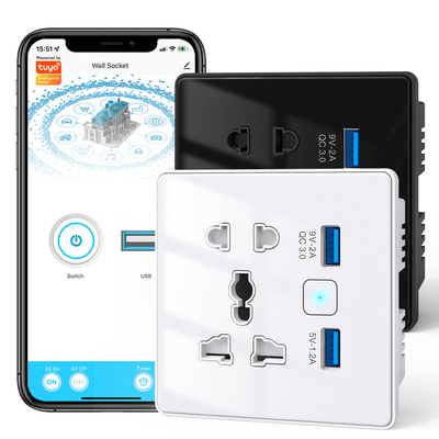 قیمت خوب Tuya Wifi دیوار Smart Socket شیشه گرم شارژر سریع 3.0 USB خانه هوشمند اتوماسیون گوگل خانه الکسا جهانی ایالات متحده اتحادیه اروپا UK پلاگ آنلاین