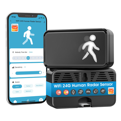 قیمت خوب وای فای وجود انسان 24G رادار تشخیص ام ام واون Tuya APP خانه هوشمند با حسگر حرکت نور تنفس رادار موج میلی متری بدن آنلاین